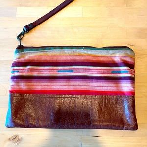 Clutch purse mixed materials